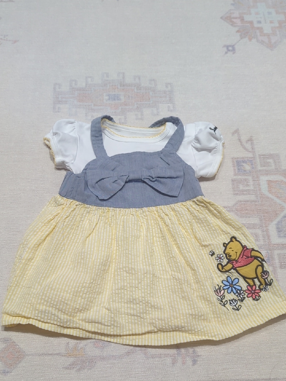 Disney Baby White & Yellow Winnie The Pooh Dress